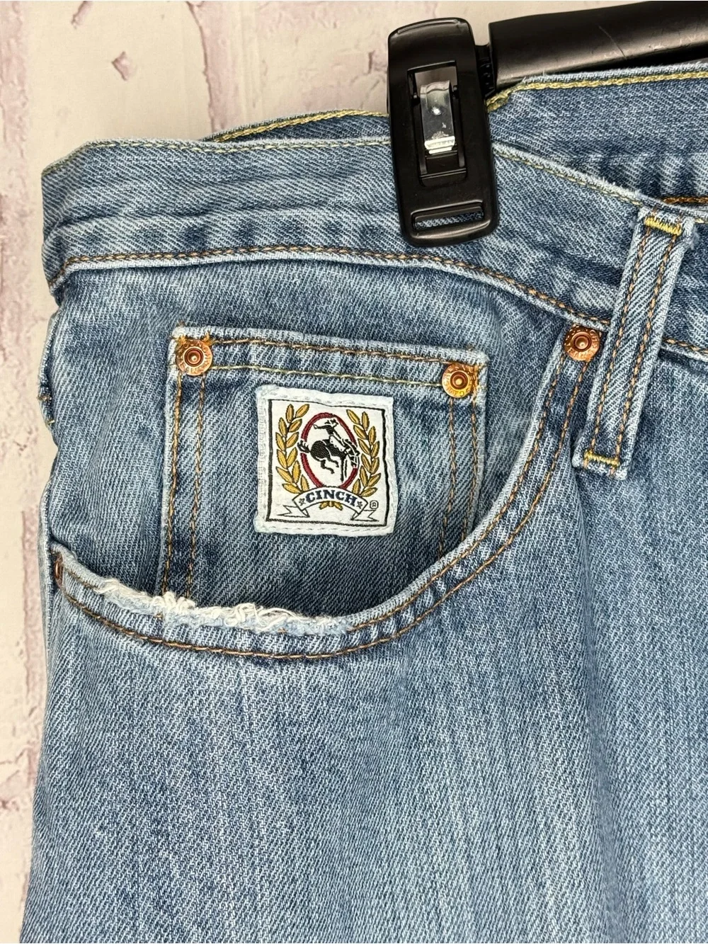 Cinch Mens White Label Jeans 38×32 Relaxed Rigid Dark Stone Western MB92834013
